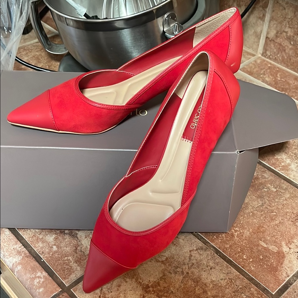 Pointed Toe Red Flats